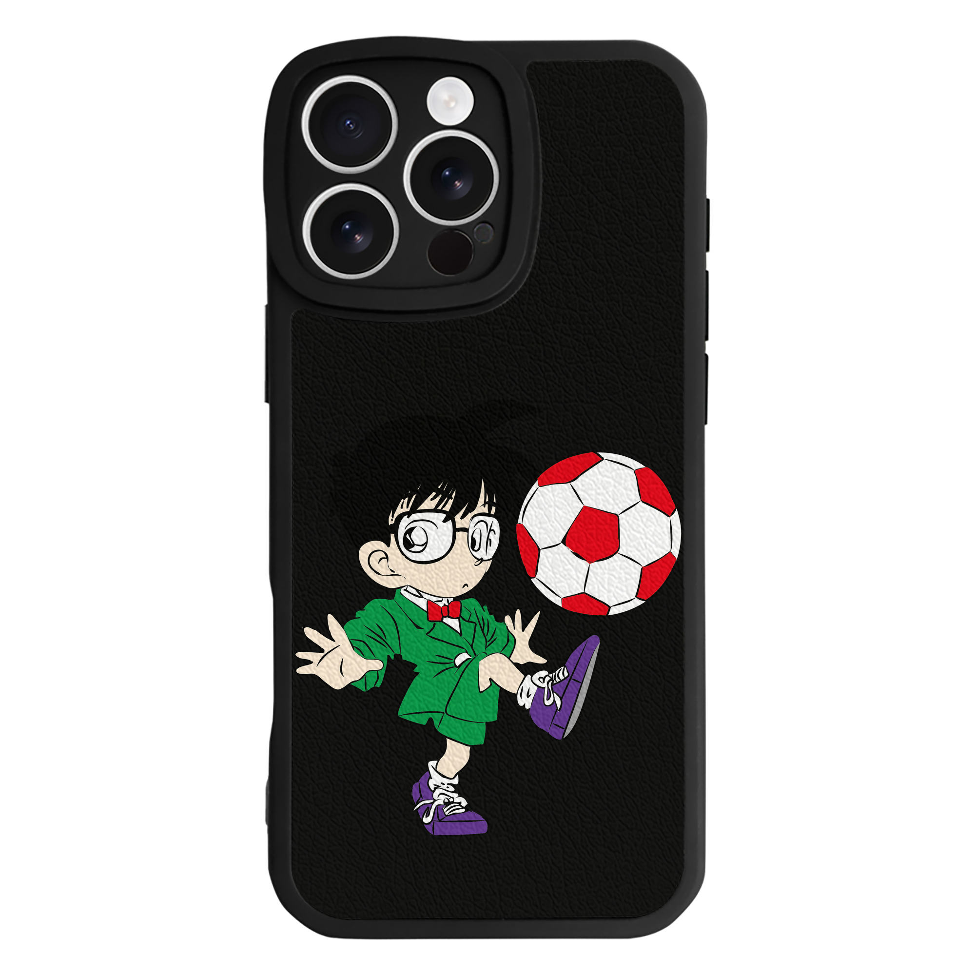 （画像用） 名探偵コナン 江戸川 コナン Detective Conan Conan Edogawa 【iPhone 16シリーズ対応】シリコンスマホケース（レザー調） 材質：シリコン